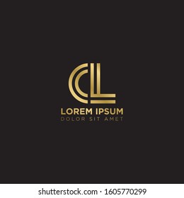 Initial Letter OL linked uppercase overlap modern gold logo vector design template. Suitable for business, consulting group company.