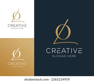 Initial letter OL, LO logo design vector illustration