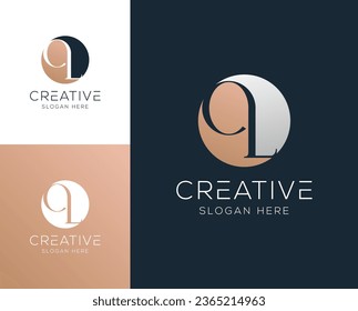 Initial letter OL, LO logo design vector illustration