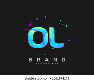 Initial letter OL logo with colorful background, letter combination logo design for creative industry, web, business and company. - Vector