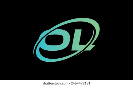 Initial Letter OL Logo. Creative And Modern OL logo Design on black background.