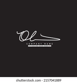 Initial Letter OL Logo - Hand Drawn Signature Logo