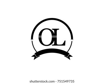 initial letter OL logo monogram retro black
