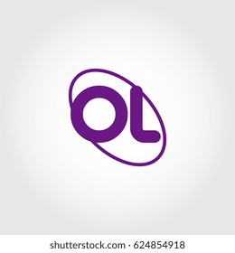 initial letter ol logo purple on white background