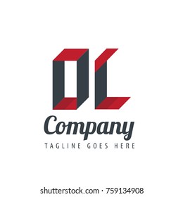 Initial Letter OL Logo With Ribbon Style