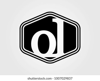 Initial letter ol lowercase logo minimalist black