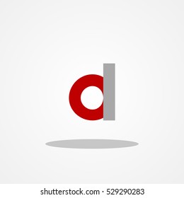 Initial letter OL lowercase logo design template maroon gray