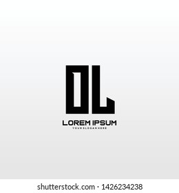 Initial letter OL minimalist art logo vector