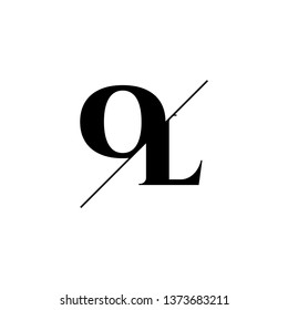 Initial Letter OL Monogram Sliced. Logo template isolated on white background