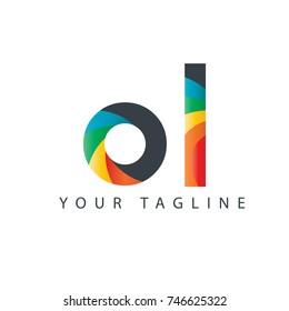 Initial Letter OL Rounded Design Logo