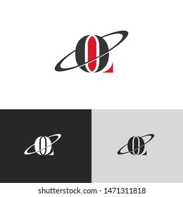 Initial Letter ol uppercase modern logo design template elements. red letter Isolated on black white grey background. Suitable for business, consulting group company.