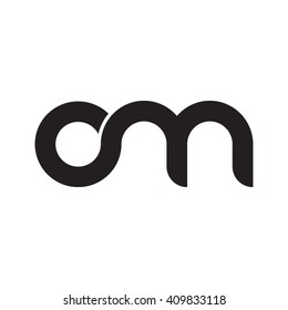 initial letter om linked round lowercase monogram logo black