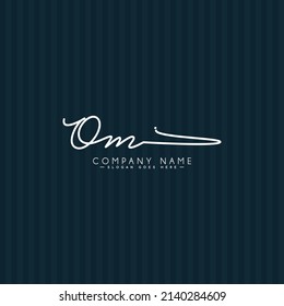 Initial Letter OM Logo - Hand Drawn Signature Logo