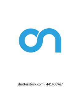 initial letter on linked round lowercase logo blue