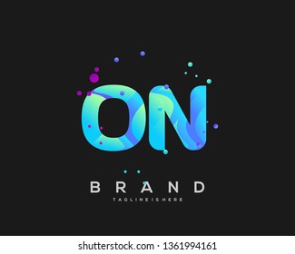 Initial letter ON logo with colorful background, letter combination logo design for creative industry, web, business and company. - Vector