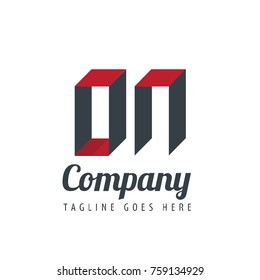 Initial Letter ON Logo With Ribbon Style