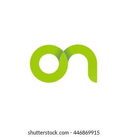 initial letter on modern linked circle round lowercase logo green