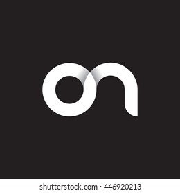 initial letter on modern linked circle round lowercase logo white black