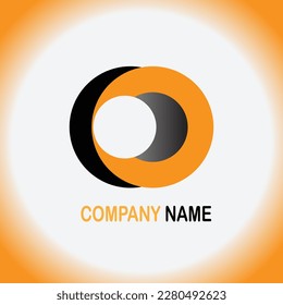 initial letter oo linked round lowercase monogram logo with black and green color. linked circle overlapping monogram logo