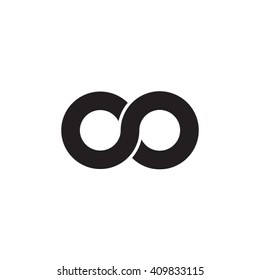 initial letter oo linked round lowercase monogram logo black