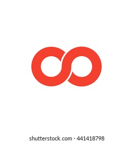 initial letter oo linked round lowercase logo red