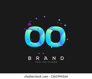 Initial letter OO logo with colorful background, letter combination logo design for creative industry, web, business and company. - Vector