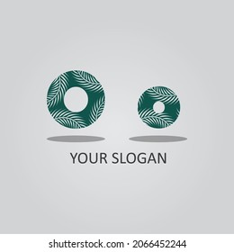 Initial Letter OO Logo With Leaves