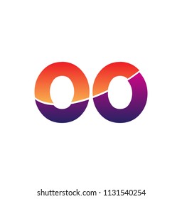 Initial Letter OO Logo Lowercase, colorful logotype Modern and Simple Logo Design.
