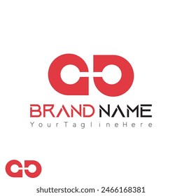 Initial Letter OO Logo. red and White Geometric Shape Origami Style isolated on a White Background. Flat Vector Logo Design Template Element for