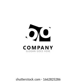 Initial Letter OO Lowercase Logo Design Template Elements Isolated on White Background. Letter O Negative Space. Suitable for business, consulting group company.