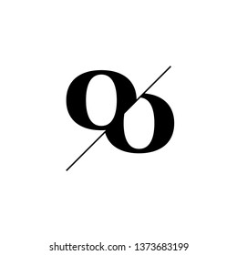 Initial Letter OO Monogram Sliced. Logo template isolated on white background