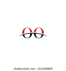 Initial letter OO, overlapping movement swoosh horizon logo company design inspiration in red and dark blue color vector