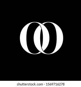Initial letter oo uppercase modern logo design template elements. White letter Isolated on black background. Suitable for business, consulting group company.