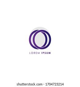 Initial letter oo uppercase modern logo design template elements with grey circle isolated on white background. Suitable for business, consulting group company.
