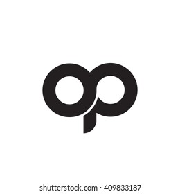 initial letter op linked round lowercase monogram logo black