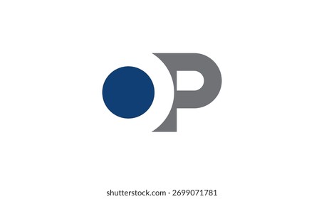 Letra inicial OP Logo Simple Business Logo Diseño Plantilla Ilustración vectorial