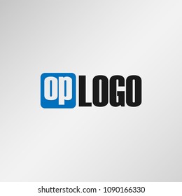 Initial Letter OP Logo Template
