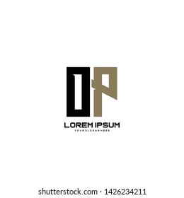 Initial letter OP minimalist art logo vector