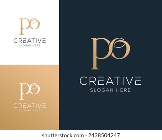 Anfangsbuchstabe OP, PO Logo Design Vektor-Illustration