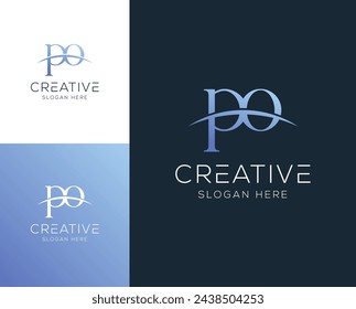 Anfangsbuchstabe OP, PO Logo Design Vektor-Illustration
