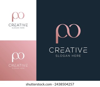 Anfangsbuchstabe OP, PO Logo Design Vektor-Illustration