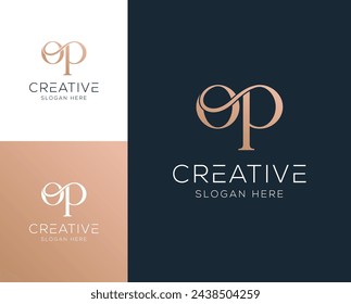 Anfangsbuchstabe OP, PO Logo Design Vektor-Illustration