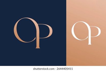 Carta inicial OP PO logotipo design vetor ilustração para casal, casamento e negócios