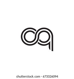 Initial letter oq, linked outline rounded lowercase, monogram black