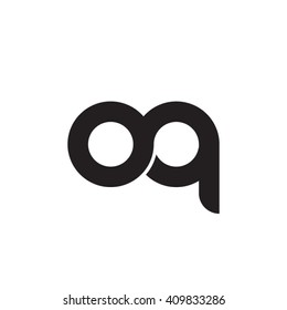 initial letter oq linked round lowercase monogram logo black