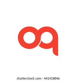 initial letter oq linked round lowercase logo red