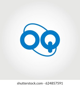 initial letter oq logo blue on white background