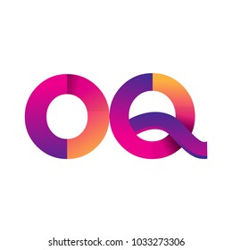 Initial Letter OQ Logo Lowercase, magenta and orange, Modern and Simple Logo Design.