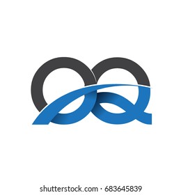 initial letter OQ logotype company name colored blue and grey swoosh design. vector logo for business and company identity.

