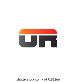 Initial letter OR, straight linked line bold logo, gradient fire red black colors